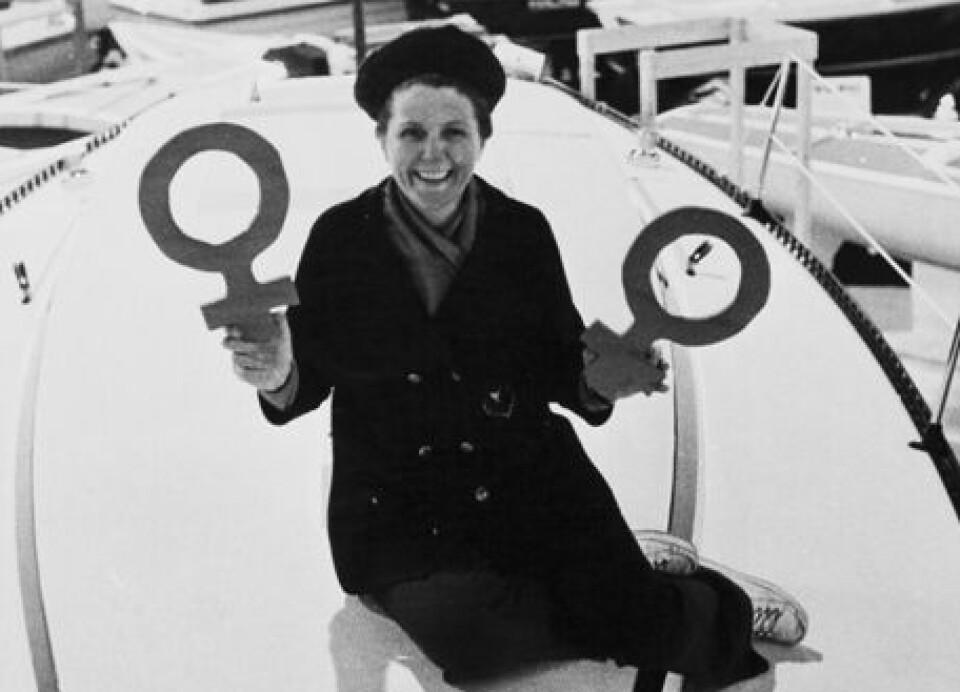 TUVA LINGE: De fleste utgaver av Willing 31 har venustegnet som seilmerke. Et symbol Eiril ser som en kjærlighetserklæring fra bestefar Jan Herman Linge til bestemor Tuva Linge. TUVA LINGE: De fleste utgaver av Willing 31 har venustegnet som seilmerke. Et symbol Eiril ser som en kjærlighetserklæring fra bestefar Jan Herman Linge til bestemor Tuva Linge.