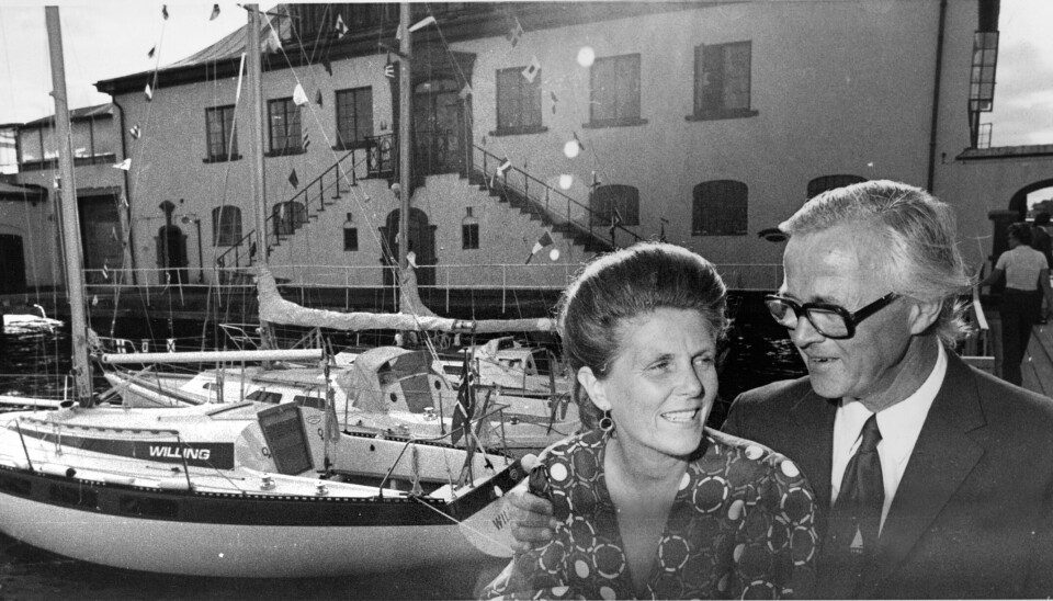 70-tallet: Tuva og Jan Hermann hadde kontor på Kongen i Oslo. Her på brygga med Willing og Gambling i bakgrunn. 70-tallet: Tuva og Jan Hermann hadde kontor på Kongen i Oslo. Her på brygga med Willing og Gambling i bakgrunn.