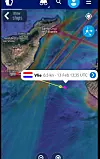 Skjermbilde av skipet Vlie på maritimt kart ved Tenerife